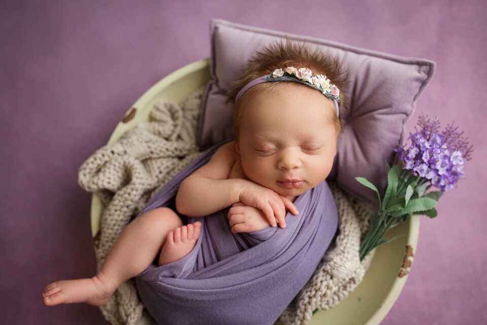 Perryville newborn photographer, baby girl, newborn, purple, Cape Girardeau photographer