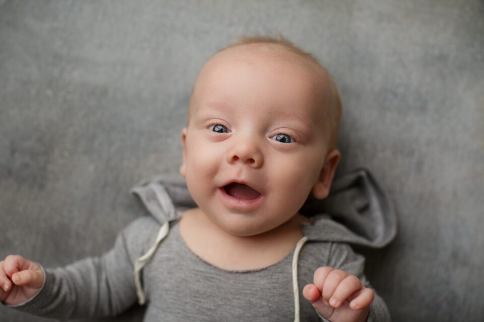Cape Girardeau newborn photographer, Perryville newborn photographer, milestone photoshoot, 4 month baby boy, preemie, big smile