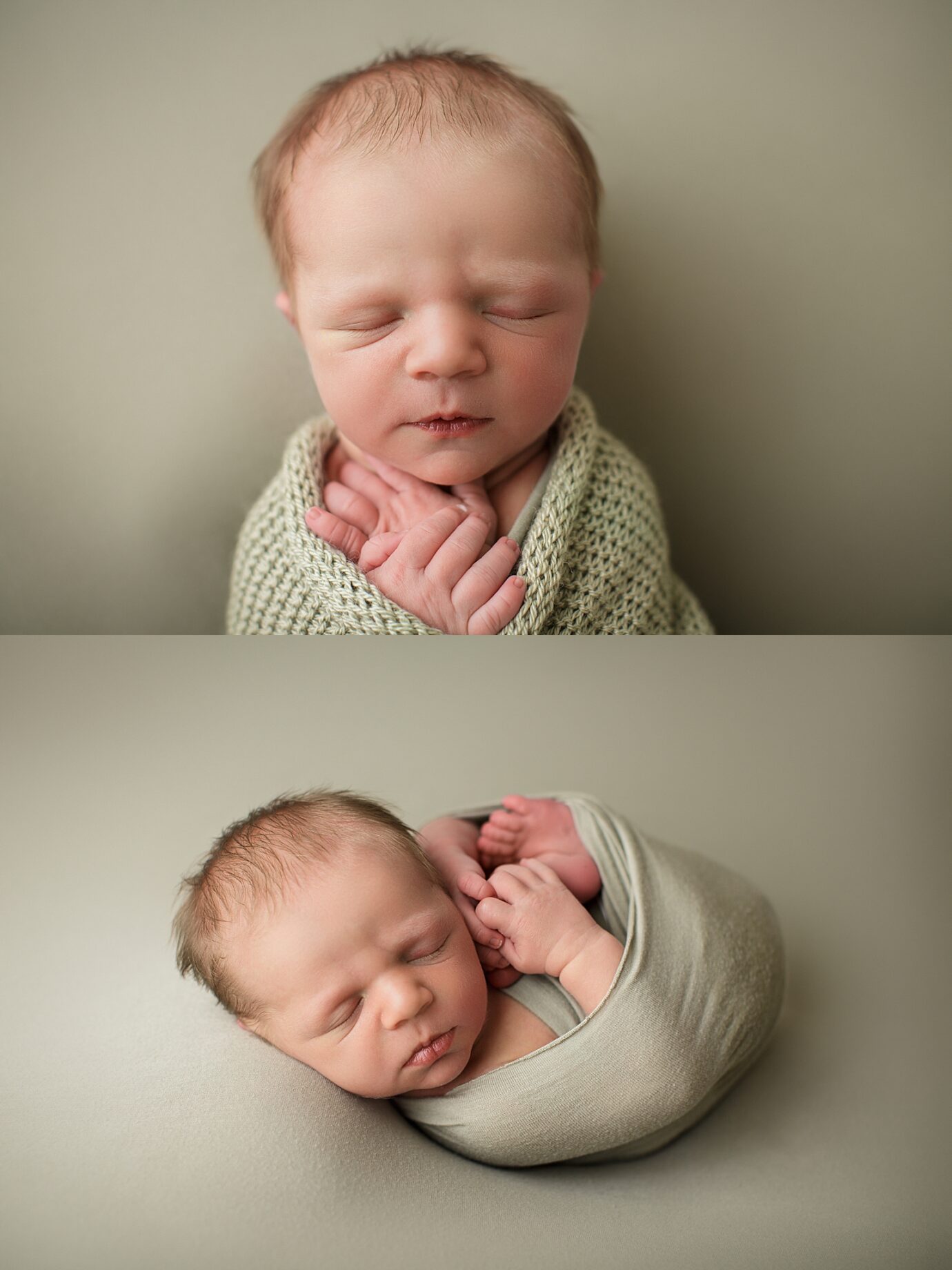 Farmington Missouri Newborn photographer, perryville newborn photographer, monochromatic, green, baby, newborn, sleeping