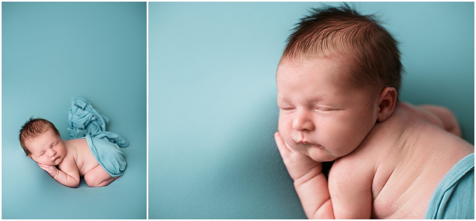 st Louis newborn photographer, perryville missouri newborn photographer, Jackson missouri newborn photographer, missouri newborn photographer, baby sleeping, baby boy, hair, dark brown hair, cute baby, ste. Genevieve newborn photographer, CAPE GIRARDEAU missouri newborn photographer, teal blanket