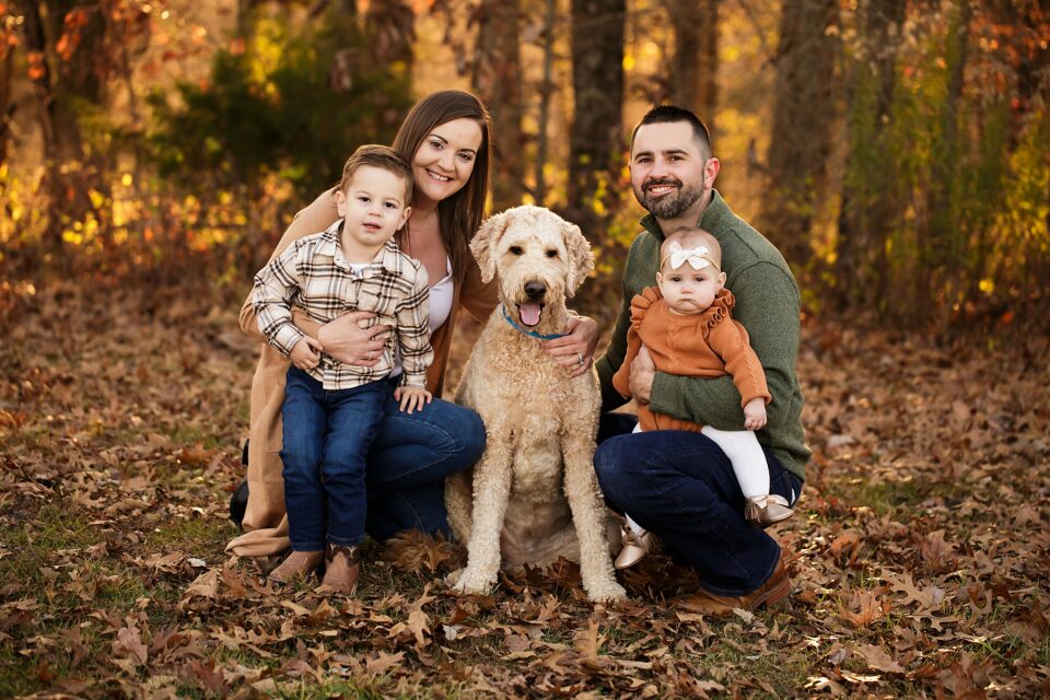 perryville photographer, Cape Girardeau photographer, Farmington newborn photographer, golden doodle, fall photo session, smiles