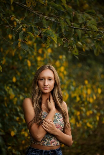 perryville senior photographer, Cape Girardeau senior photographer, Farmington senior photographer, fall, autumn, yellow leaves, high school senior