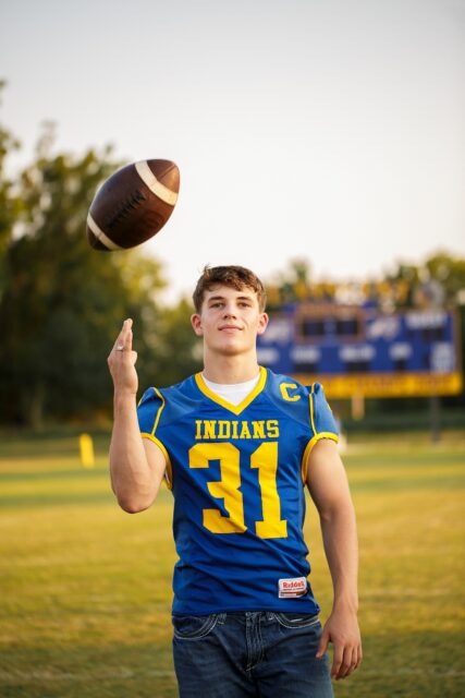 Cape Girardeau senior photographer, perryville senior photographer, Farmington photographer, st. Vincent Indians, football picture