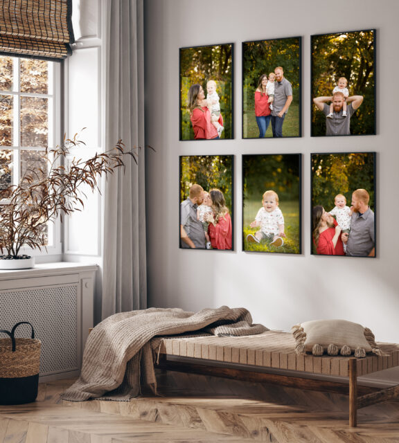 perryville newborn photographer, Cape Girardeau newborn photographer, living room, gallery wall, photos on wall, light in window